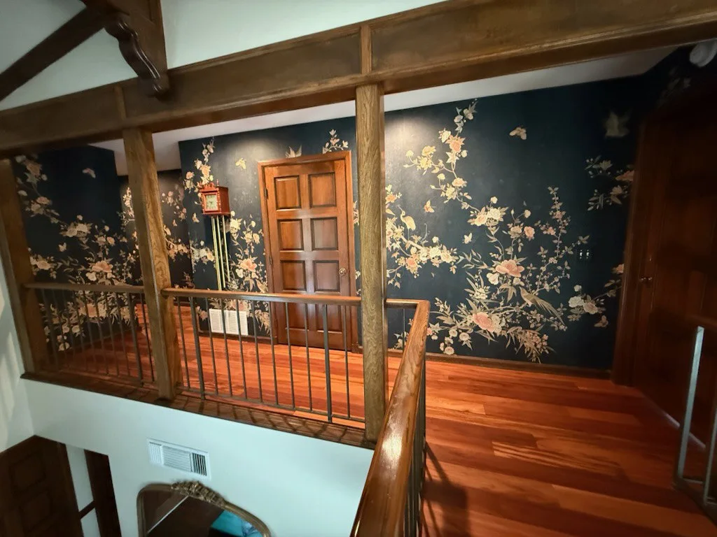 Historic home wallpaper restoration in Oakland Victorian